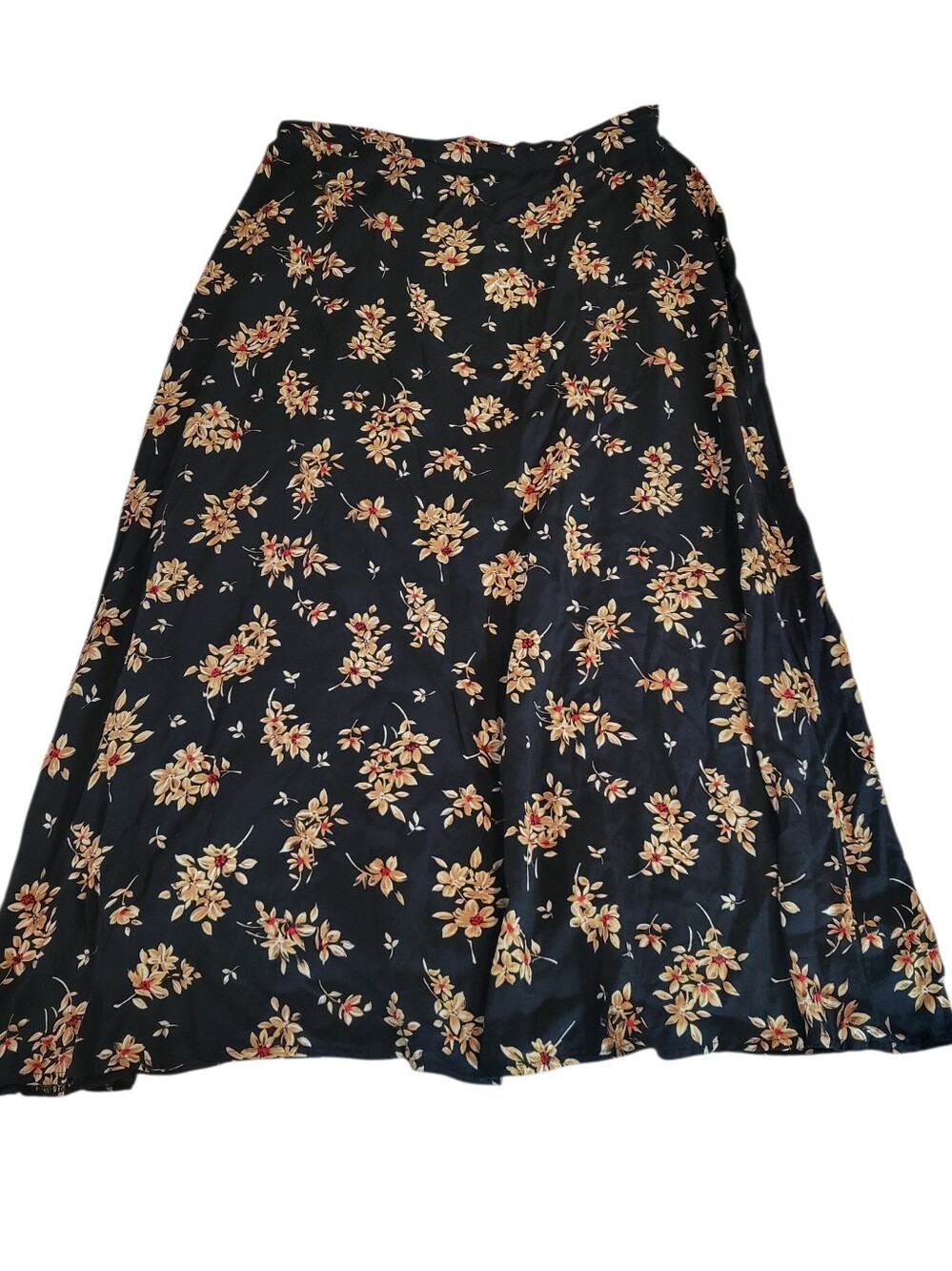 Vintage 90s worthington Black floral skirt Size Medium